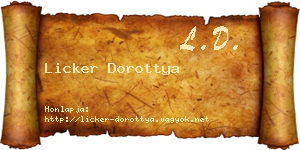 Licker Dorottya névjegykártya